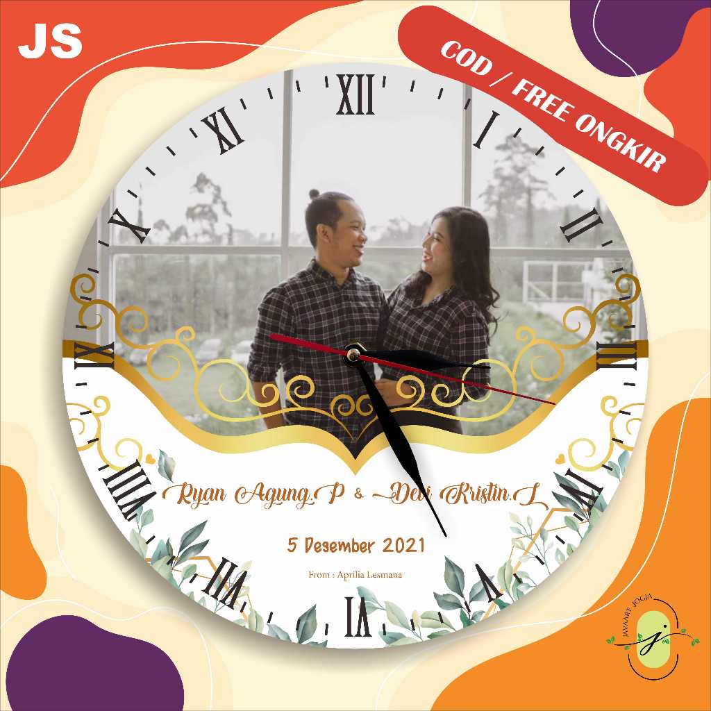jam dinding custom / jam dinding kayu / jam dinding unik / kado pernikahan / kado ulangtahun