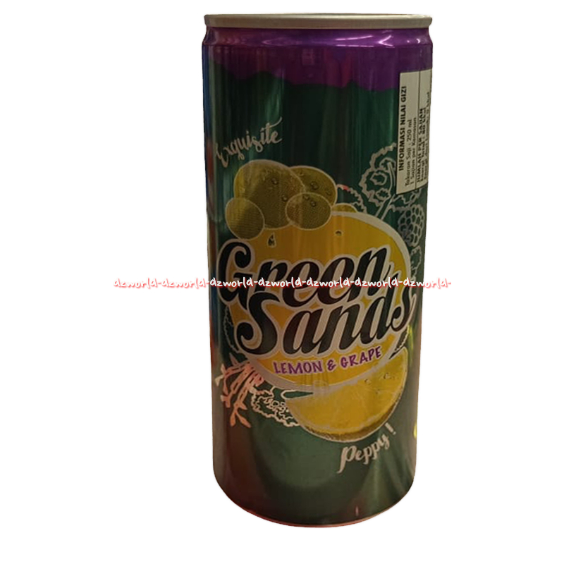 Green Sands 250ml Lime Grapes Kemasan Kaleng Rasa Jeruk Lemon Dan Anggur Minuman Ringan Bersoda Rasa