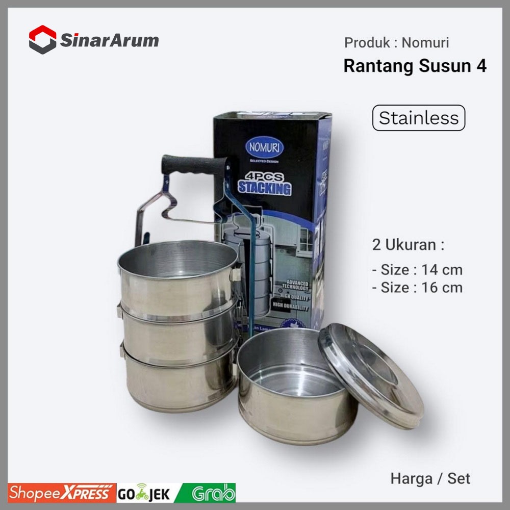 Rantang Susun Stainless 4 Tingkat Nomuri