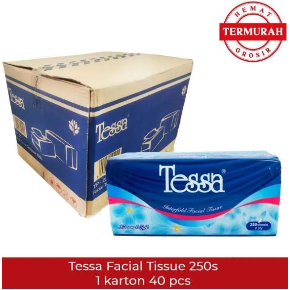 ( 1 KARTON isi 40 pcs ) TESSA 250 Sheet Tisu Facial Lembut Kuat