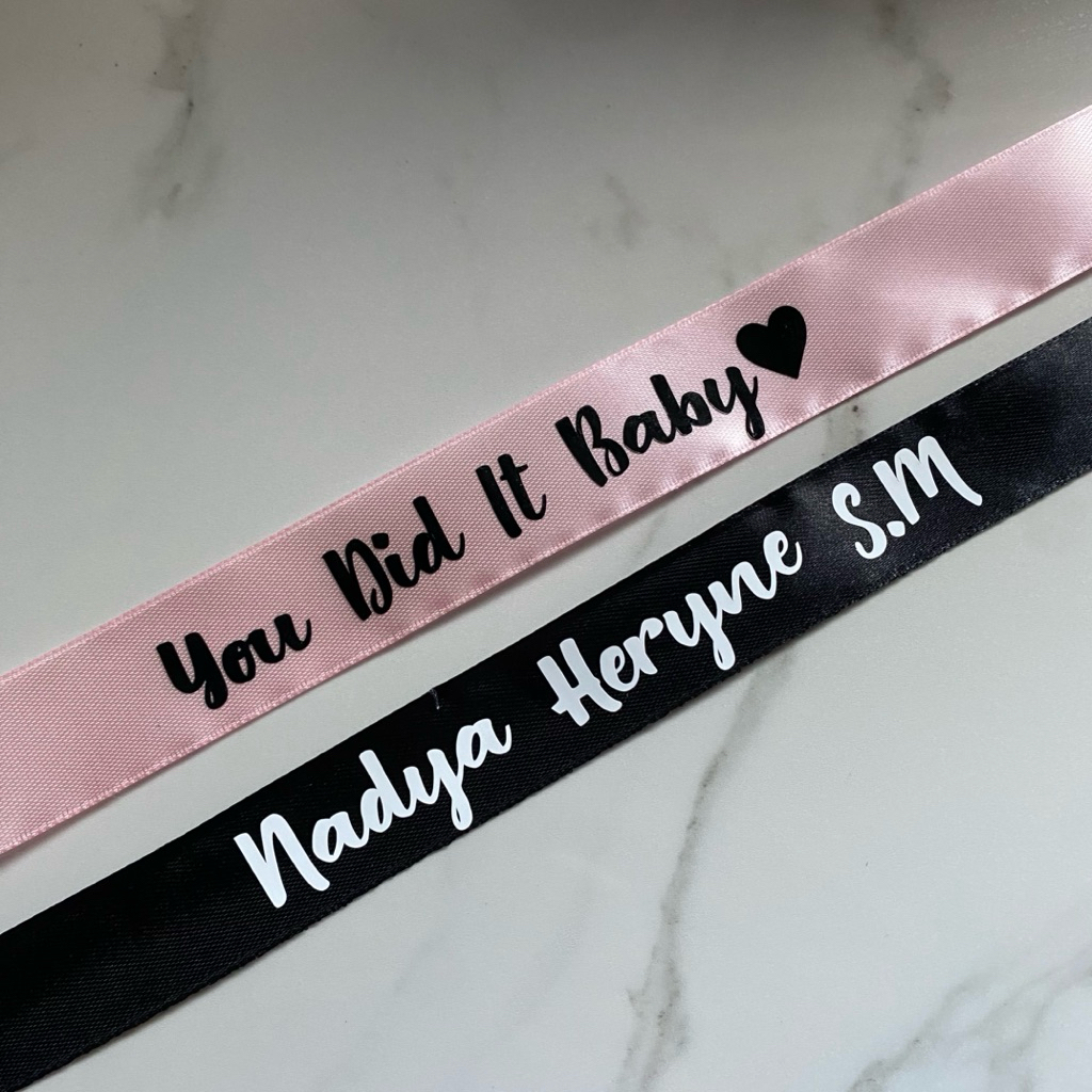 PITA UCAPAN BUKET STIKER BUKET PITA NAMA CUSTOM