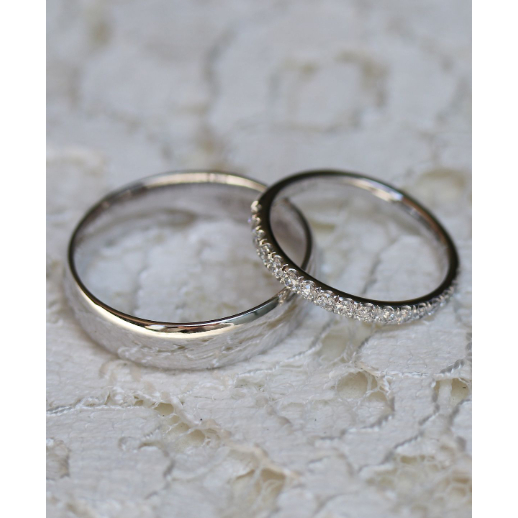 Cincin Tunangan Palladium 5% Couple | Cincin Kawin Elegan, Anti Karat & Bisa Custom Nama