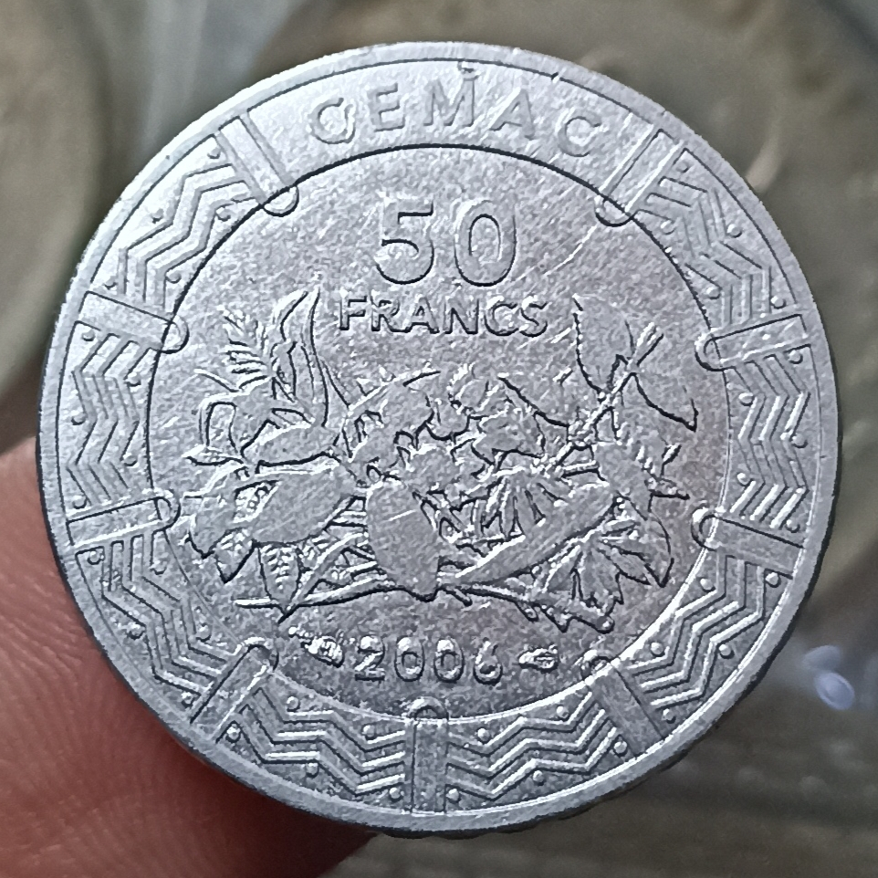 Koin Kuno Afrika Tengah 50 Francs CFA