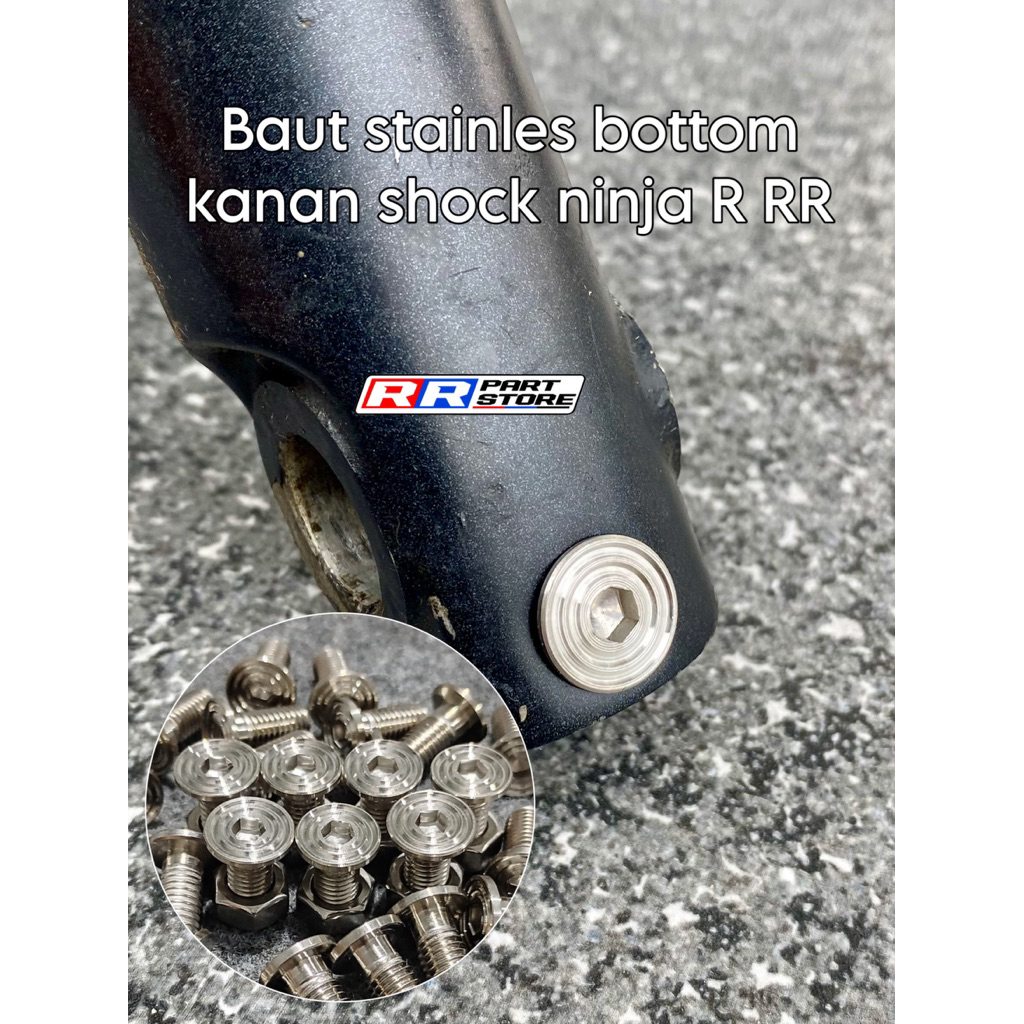baut slim stainless bottom kanan shock ninja r rr
