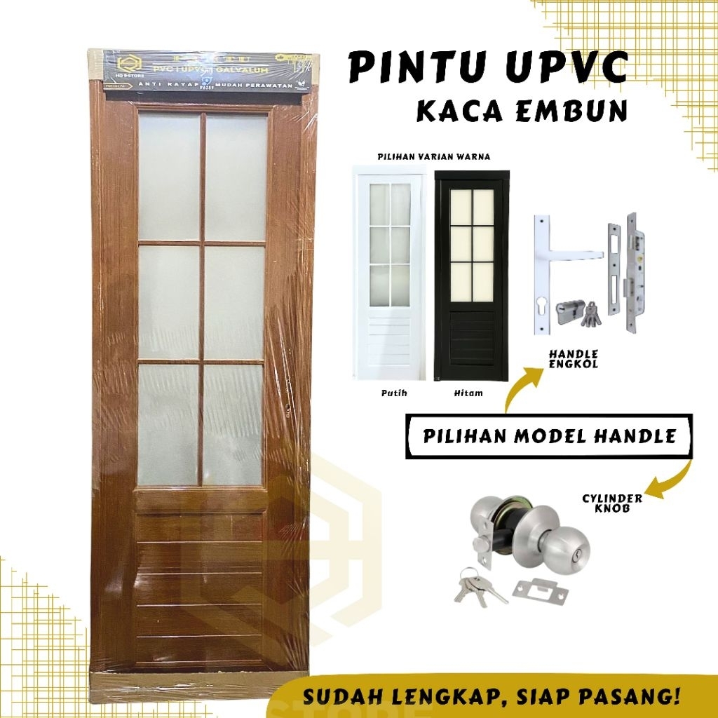 PINTU UPVC KACA EMBUN | PINTU WC | PINTU KAMAR MANDI MODERN MINIMALIS