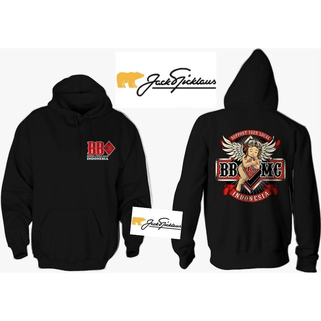 HOODIE SWEATER BIKERS BROTHERHOOD BB MC ANGEL/JUMPER BIKERS BROTHERHOOD CASUAL CUTTON FLEECE