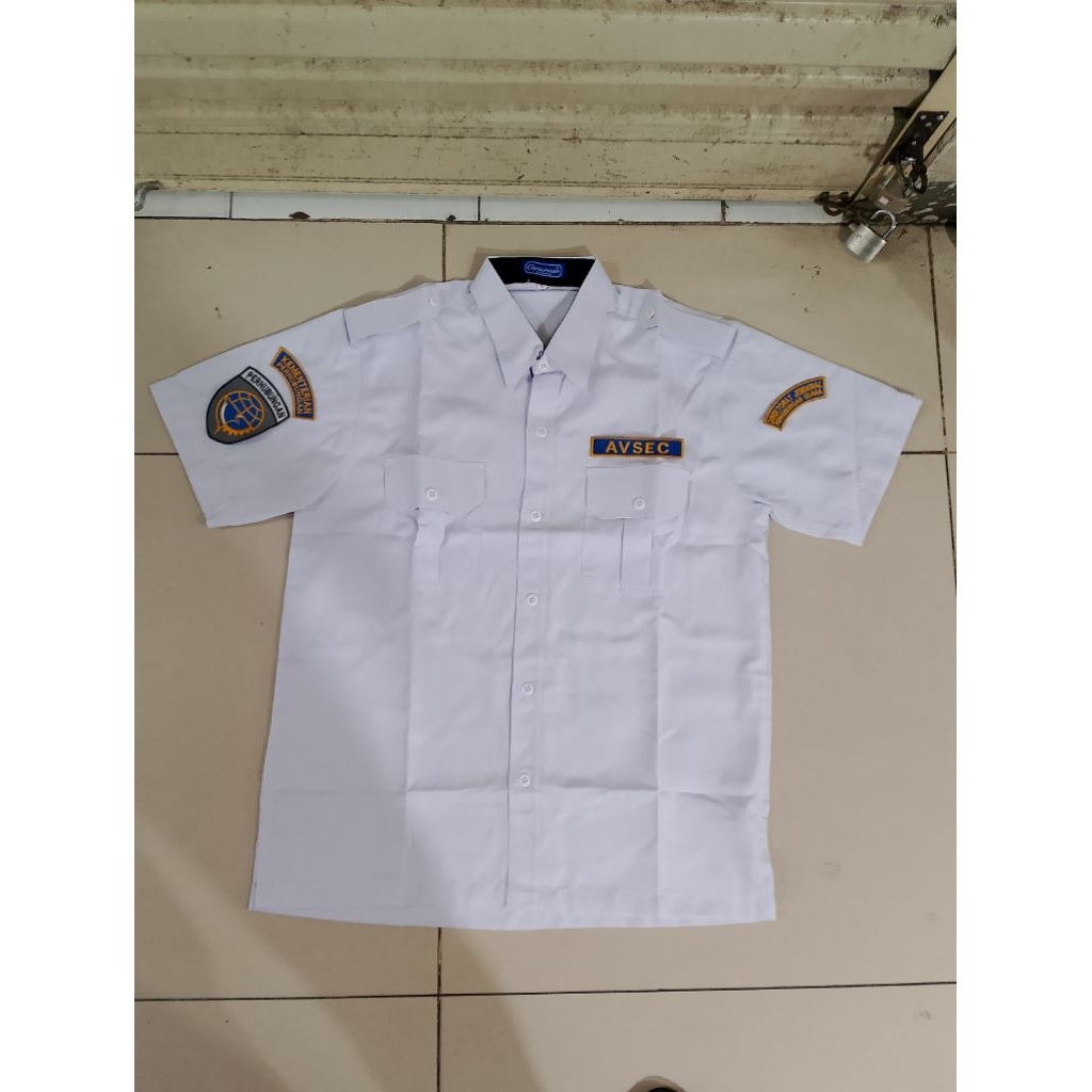 kemeja Avsec putih baju Avsec putih seragam perhubungan putih pendek