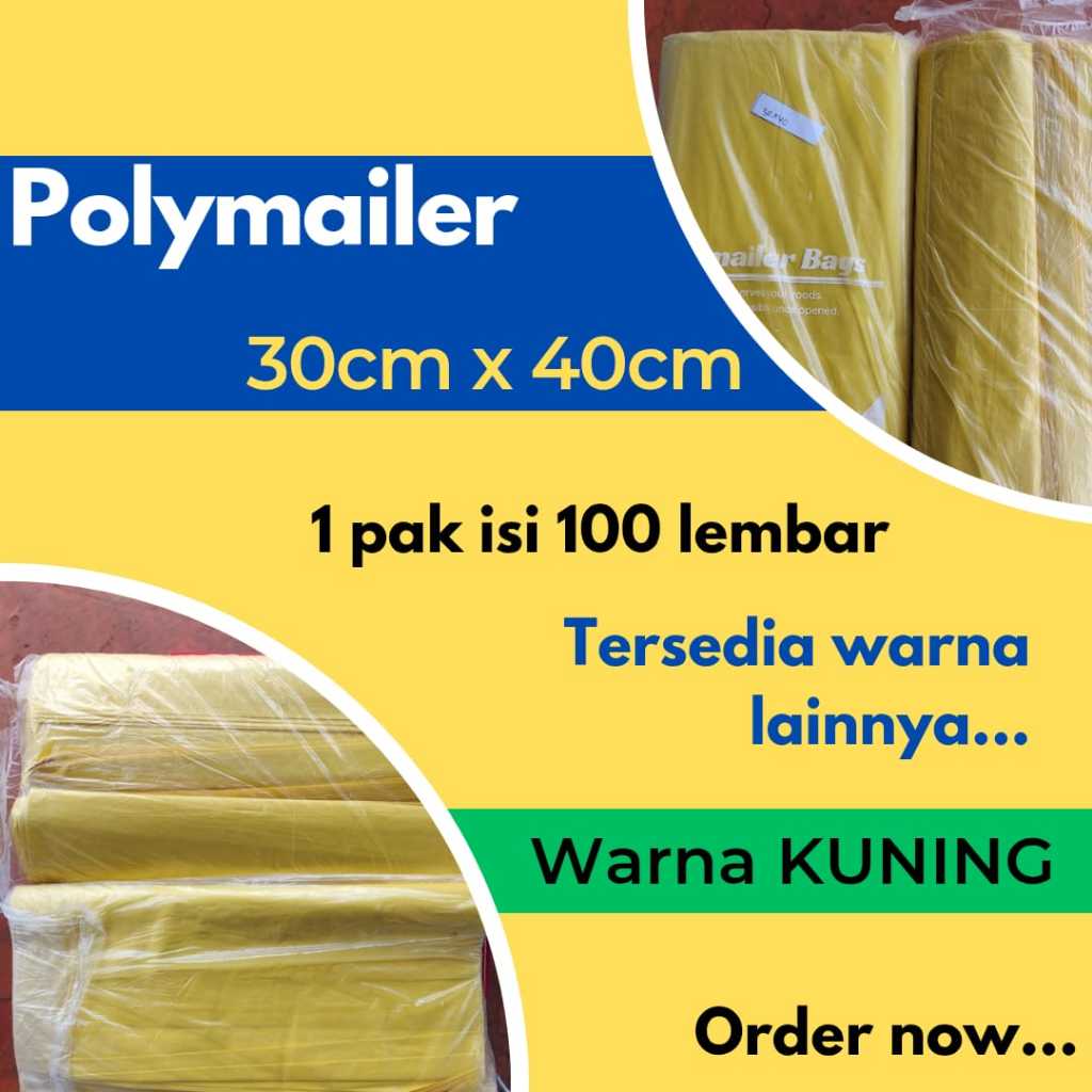 Plastik Packing Polymailer 30CMX40CM KUNING | KUNING Polymailer 30x40 Isi 100Pcs