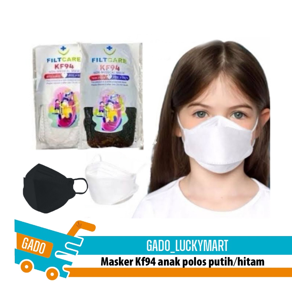 Masker Anak KF94 Putih Polos 10PCS