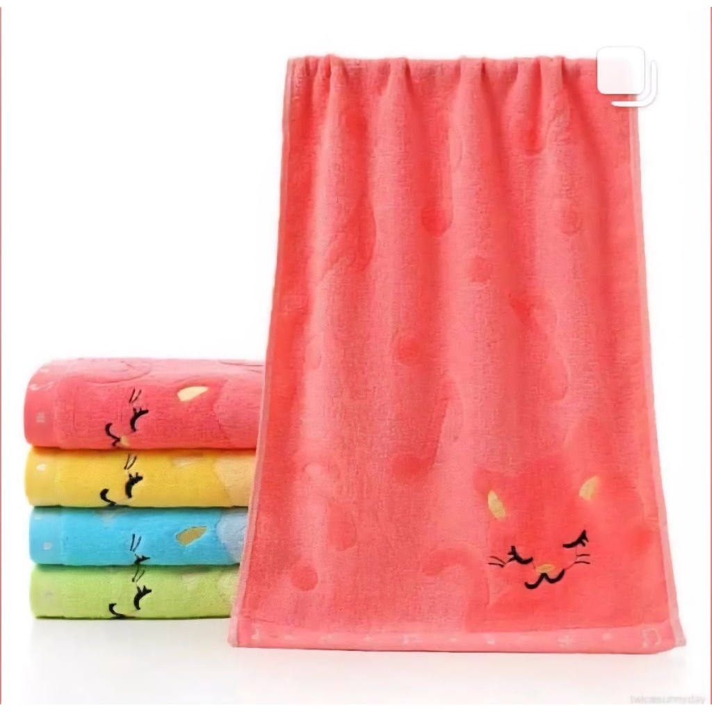 Handuk Kecil / Handuk Muka Wajah Ukuran 25x50cm Warna Peach