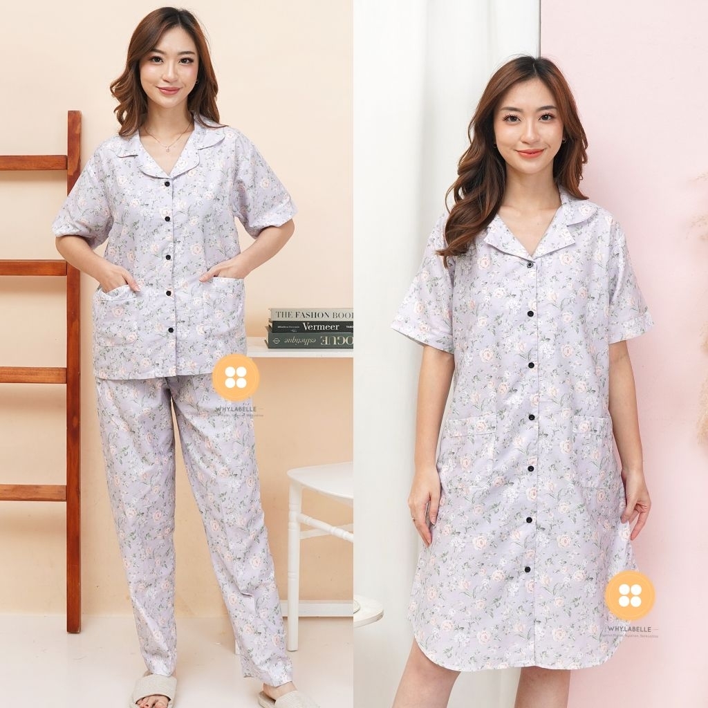 WHY.LABELLE baju tidur piyama katun Jepang murni motif LYN