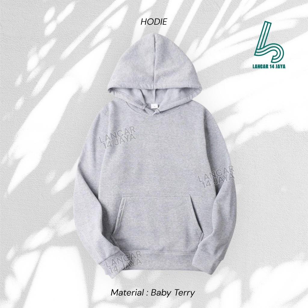 Hoodie Polos Baby Terry Pria Wanita Tebal M - XXL