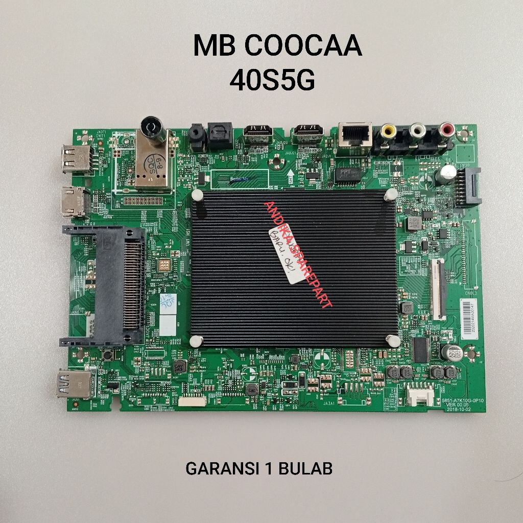 MAINBOARD TV COOCAA 40S5G - MB - MOTHERBOARD - MODUL - MOBO - MESIN TV COOCAA 40S5G