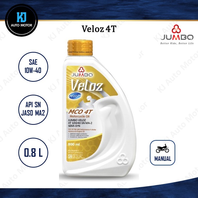 Oli Motor Jumbo Veloz 4T 0.8L (800mL) 10W-40