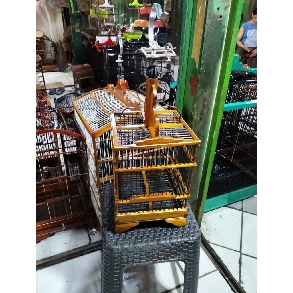 Sangkar Kandang cungkok Bambu 20X20 cm Untuk burcil