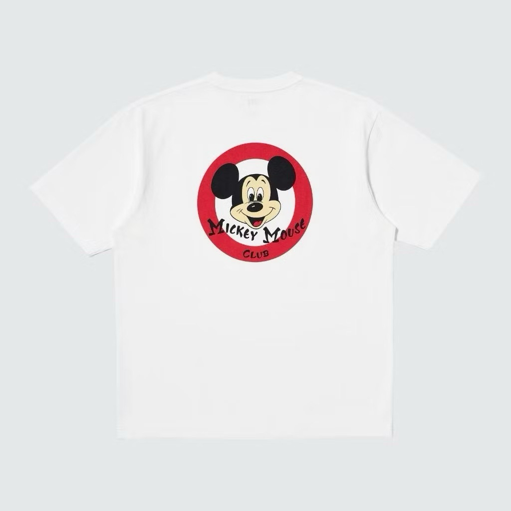 Kaos Uniqlo x Mickey Mouse Face Tshirt UT Pria Wanita Kode 03 - Putih