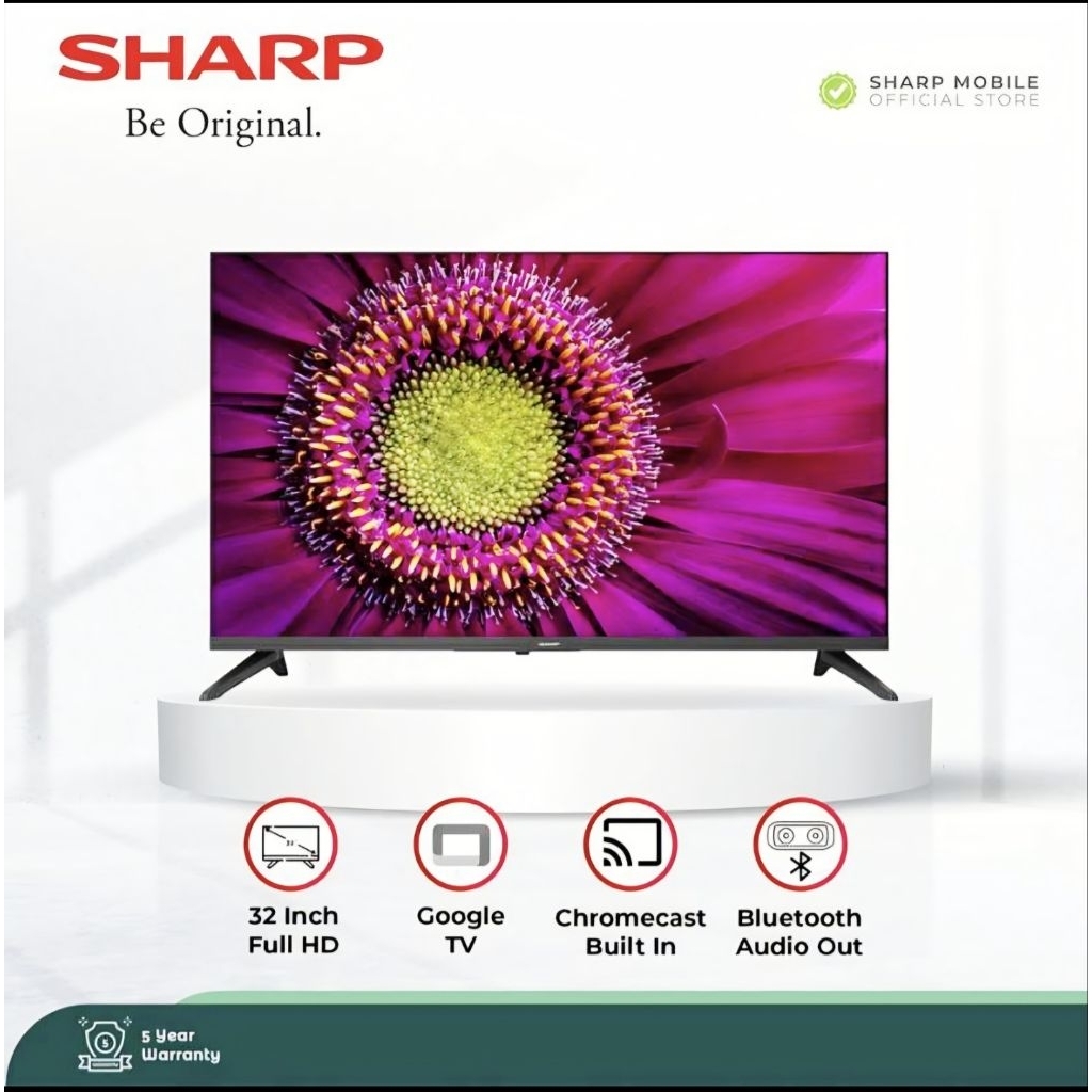SHARP AQUOS 32 INCH SMART GOOGLE TV 2T-C32GH3000I GARANSI RESMI INDONESIA