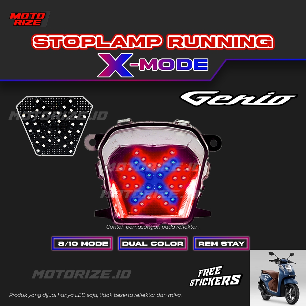STOPLAMP RUNNING X MODE GENIO LAMPU REM LED MOTOR VARIASI MOTOR HONDA GENIO