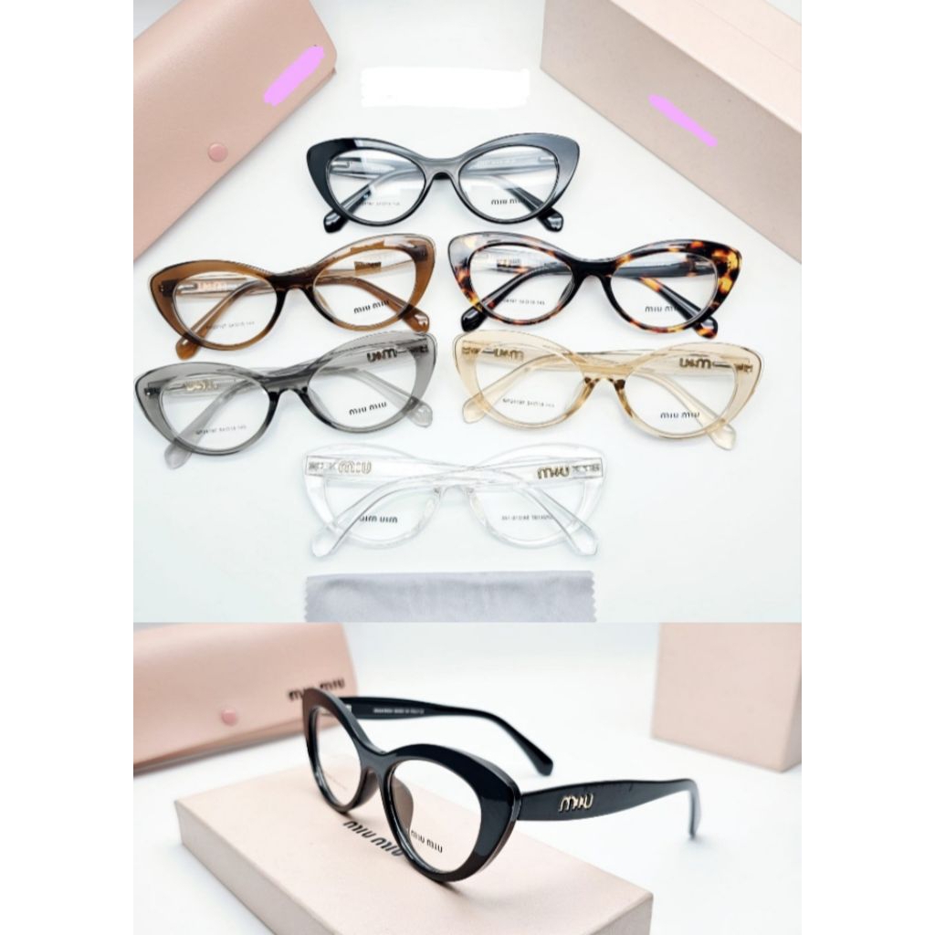 Kacamata Wanita Cat eye Kekinian 24197 MJ / Kacamata Transparan & Fashion Style / Frame Kacamata imp
