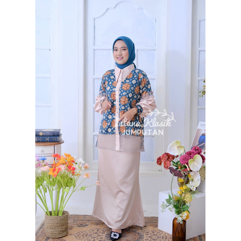 TUNIK JUMPUTAN PALEMBANG CARISSA BLUS JUMPUTAN ATASAN JUMPUTAN KOMBINASI TUNIK JUMPUTAN PALEMBANG BY