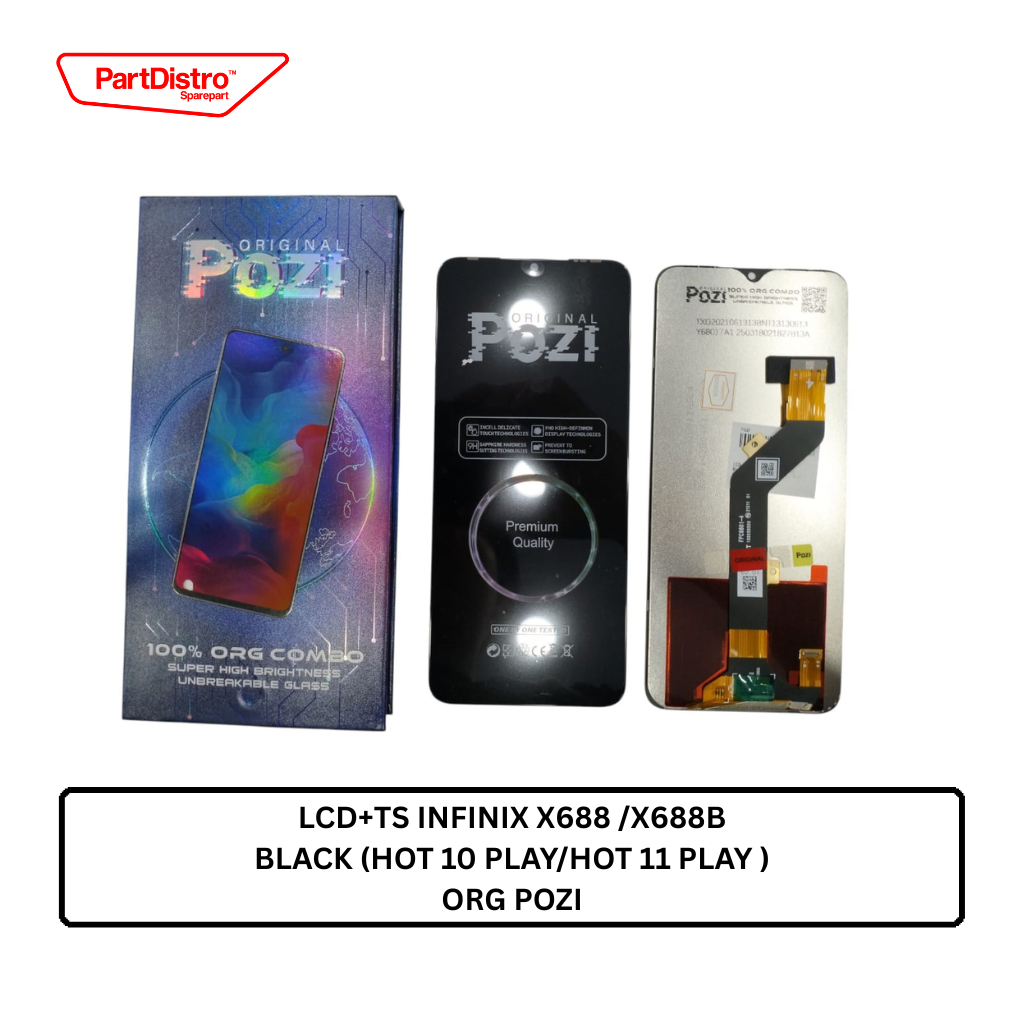 LCD+TS INFINIX X688 /X688B BLACK (HOT 10 PLAY/HOT 11 PLAY ) ORG POZI