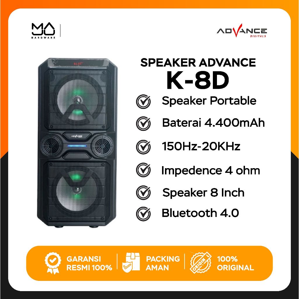 Speaker Meeting Advance K-8D Aktif Portable Bluetooth karaoke - Garansi Resmi