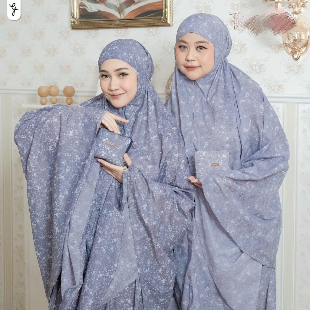 mukenah travel parasut motif waterproof 2in1|| mukenah travel mini size ukuran dewasa