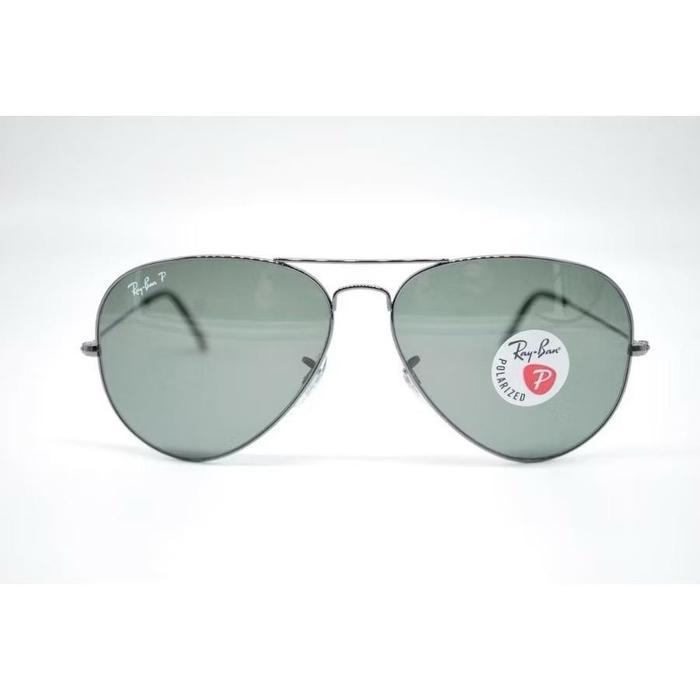 KACAMATA RAYBAN AVIATOR 3026 LARGE METAL 62 SILVER BLACK LENSA POLARIZED