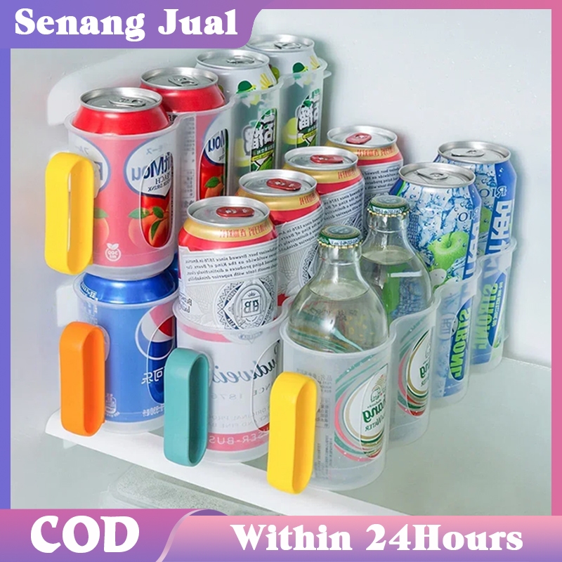 4 Slot Wadah Minuman Kaleng Kulkas Organizer Rak Minuman Kaleng Tempat Minuman Kaleng Di Kulkas
