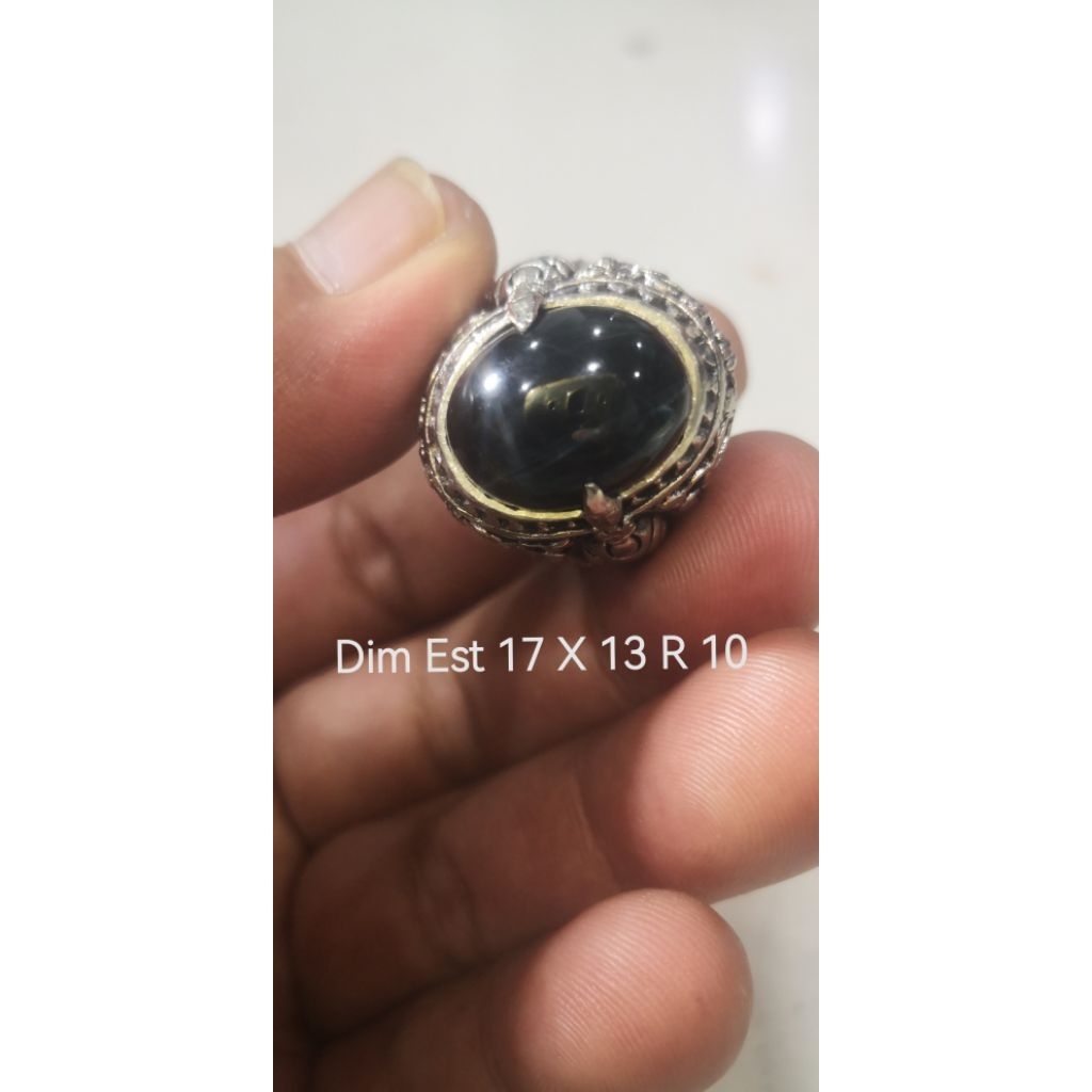 Batu Akik Blue Tiger Eye / Hawk Eye / Mata Elang BUKAN bacan kalimaya pandan kecubung safir ruby ijo