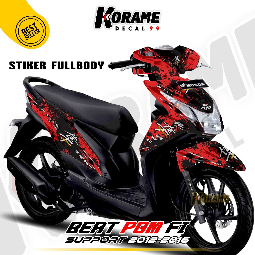 Stiker Striping Variasi Beat Fi 2013 2014 2015 Sporty FI Full body / Decal Sticker Motor BEAT FI / S