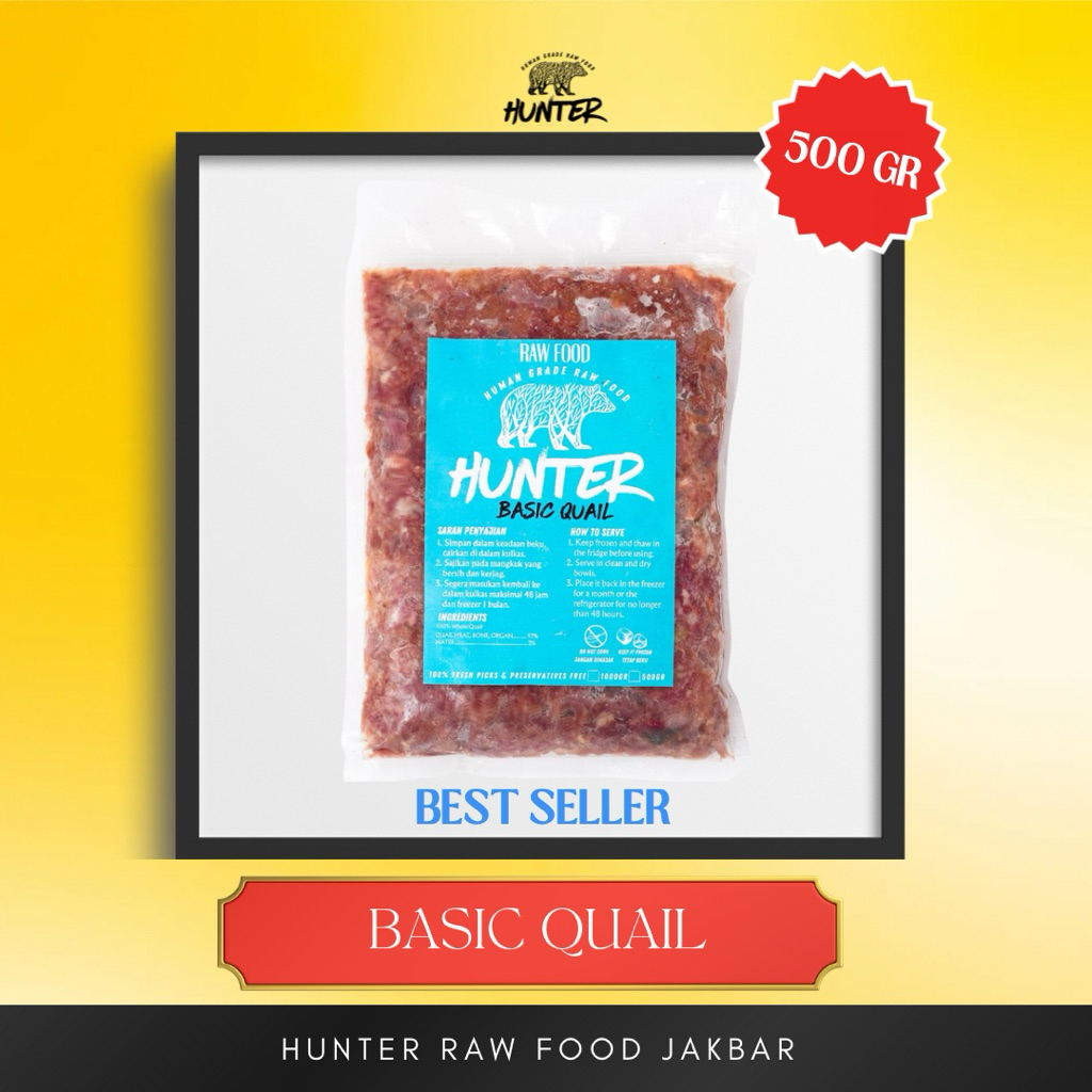 Hunter Raw Food | DAGING PUYUH GILING -500gr  GROUND QUAIL | PUYUH GILING | Cat Food | Dog Food