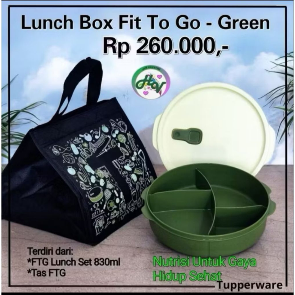TUPPERWARE LUNCH BOX FIT TO GO/TEMPAT BEKAL/TUPPERWARE