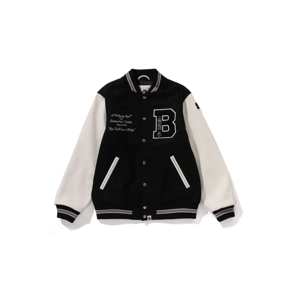 A Bathing Ape Original Embroidery Varsity Jacket Men