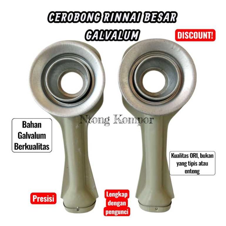 CORONG RINNAI 522 A / CEROBONG RINNAI BESAR PANJANG/ KOMPOR 2 GAS 2 TUNGKU 1 TUNGKU