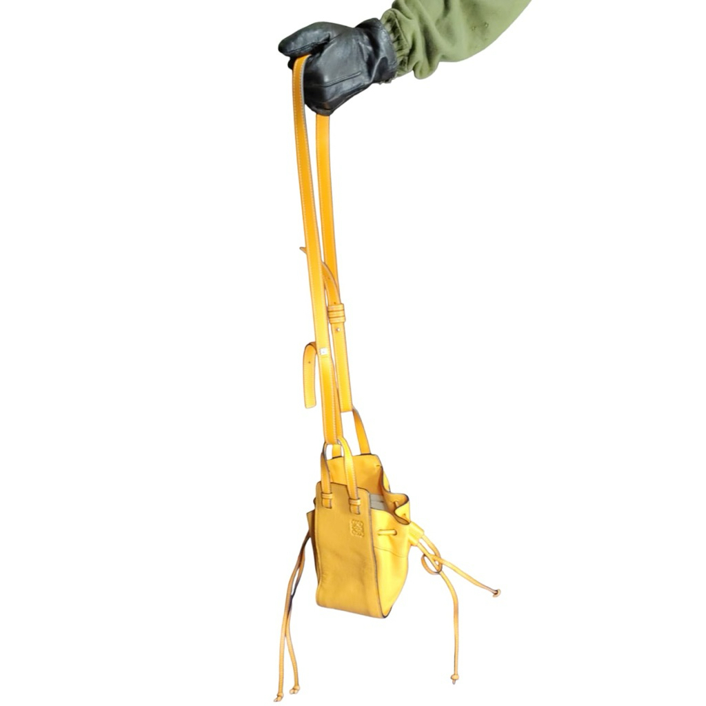 Loewe Bag Hammock Mini Drawstring Sunshine Leather Crossbody Authentic