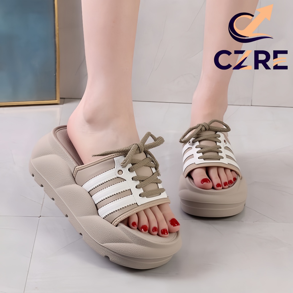 CZRE | Sandal Wanita Terbaru 2024 Sandal Karet Wanita Tinggi 7cm Mode Nyaman Sandal Jelly Wanita