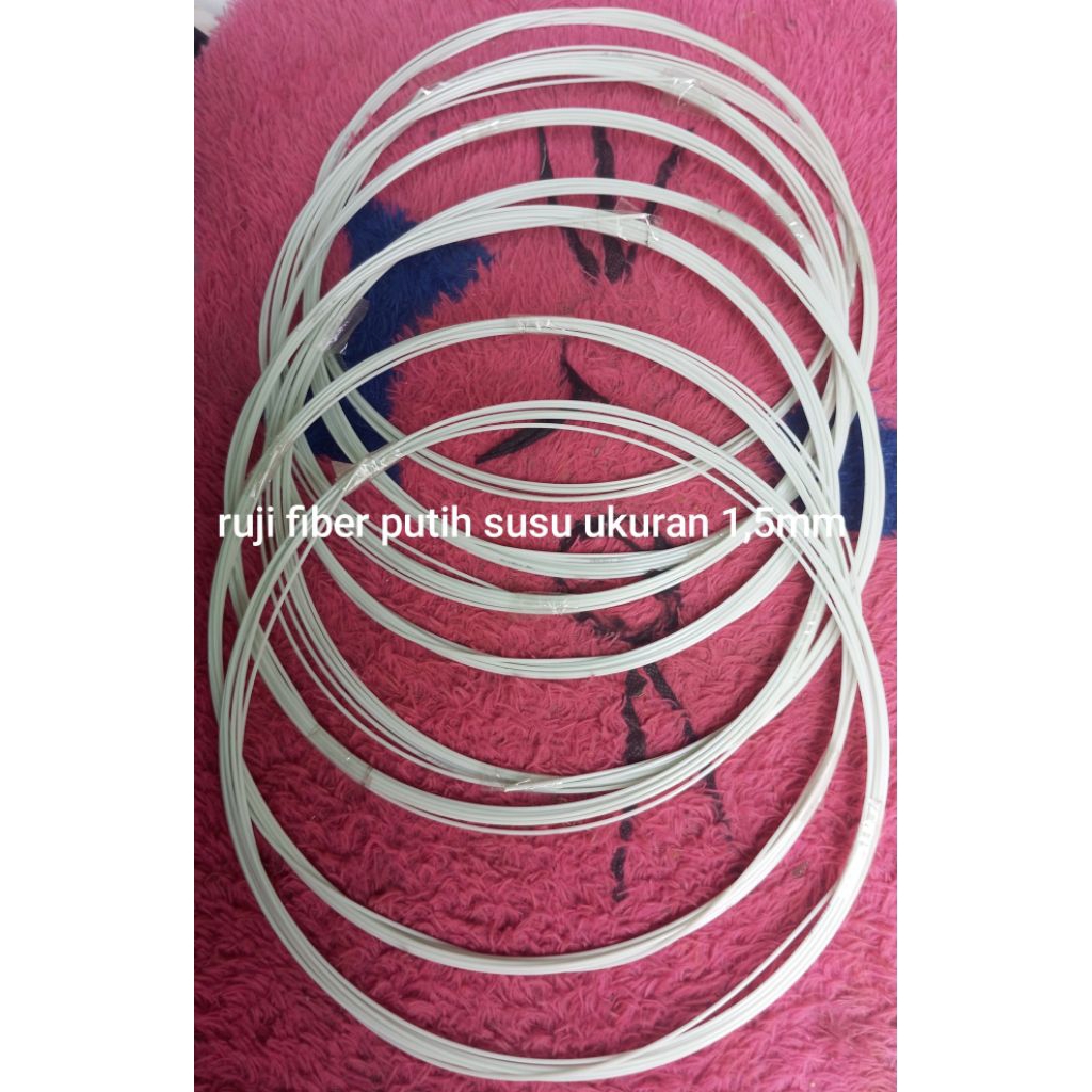 ruji fiber putih susu 1.5mm jual 10 meteran rol