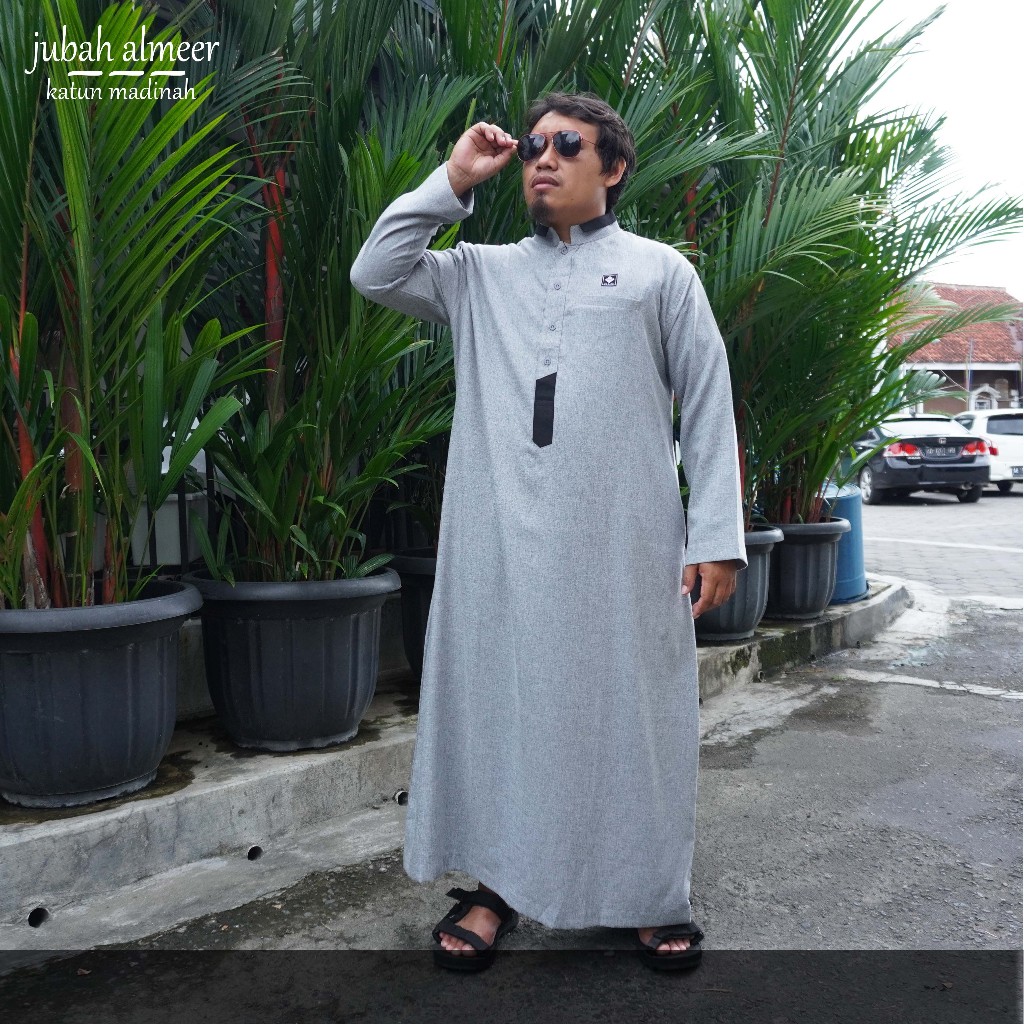 JUBAH ALMER TERBARU KATUN MADINAH - JUBAH gamis pria bahan katun madinah - jubah terbaru bahan katun