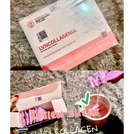 SUPLEMEN KECANTIKAN - MINUMAN SERBUK RASA STROBERY - LVN COLLAGEN - COLLAGENIA PEMUTIH BADAN ASLI OR