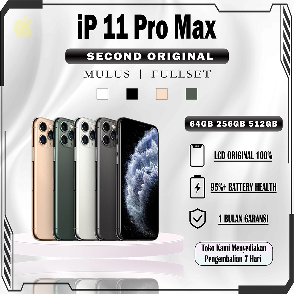 【ConnectCell】iPhone 11 Pro Max 64/256/512GB ORI 100%, SECOND Inter (Kondisi 95%+)