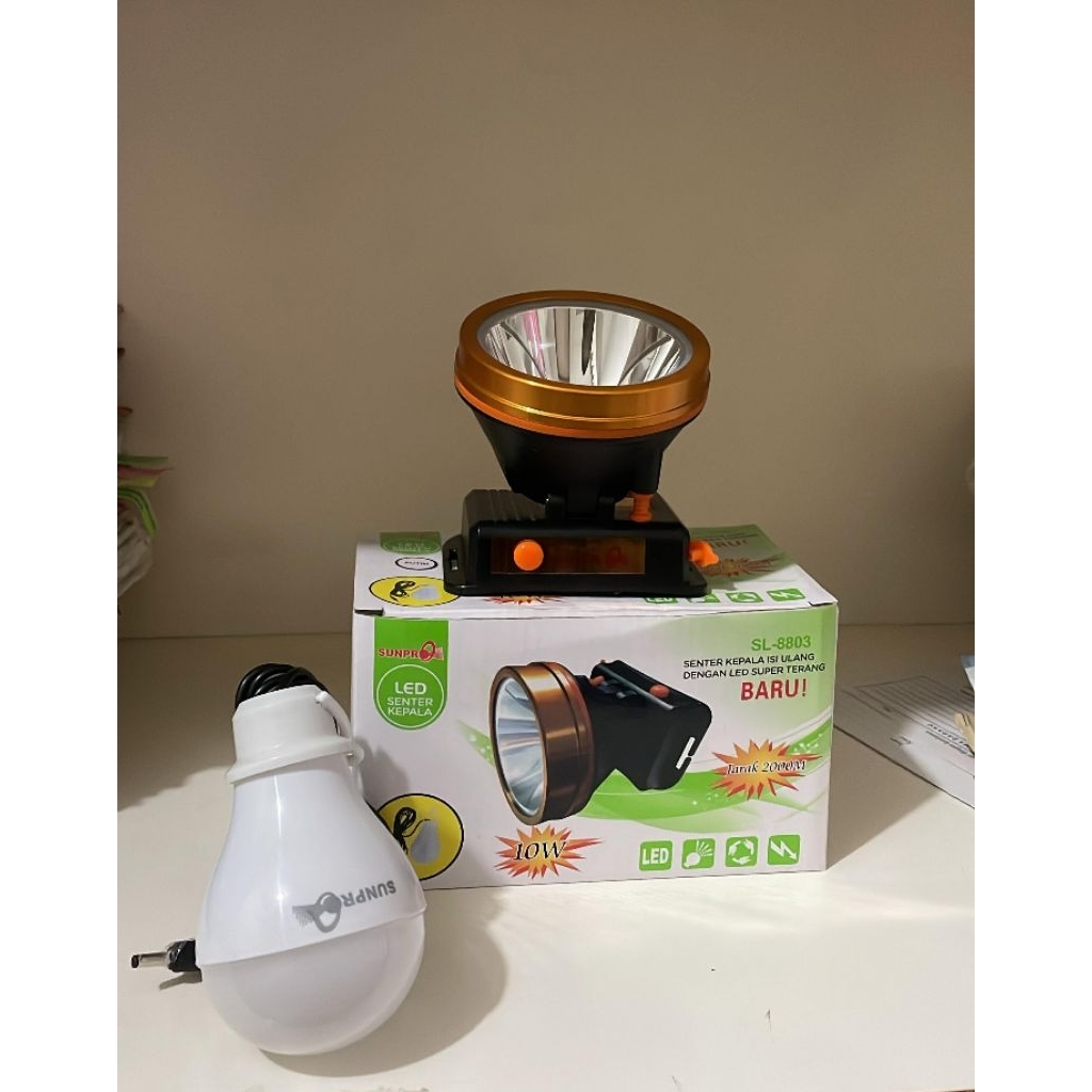 SENTER KEPALA SUNPRO SL-8803 + BOHLAM