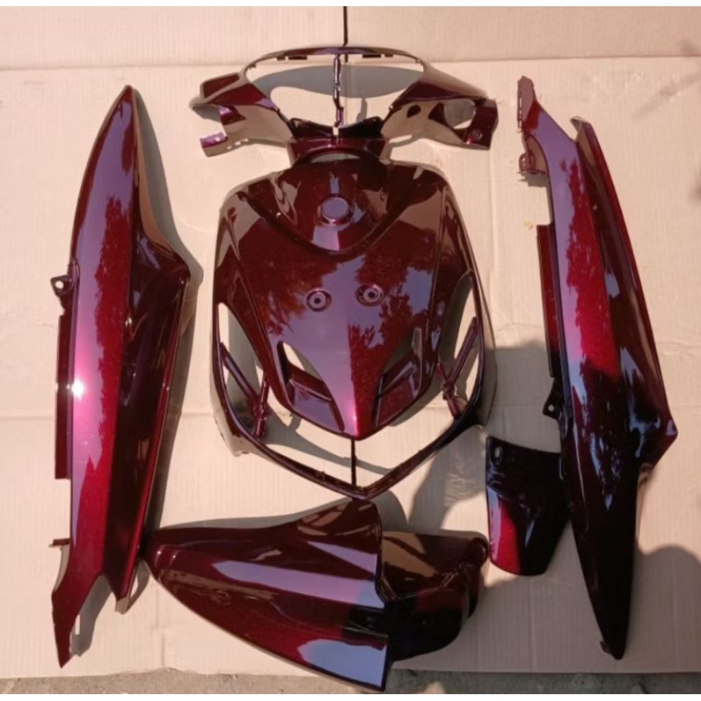 Cover full body halus motor Mio smile warna Moonlight red