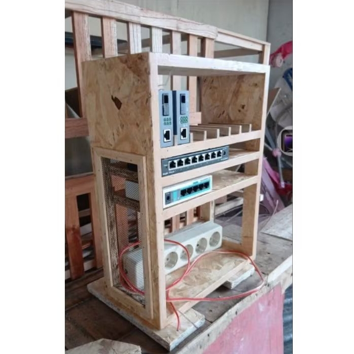 RAK SERVER HTB AN RAPIH ESTETIK BAGUS FULL KAYU