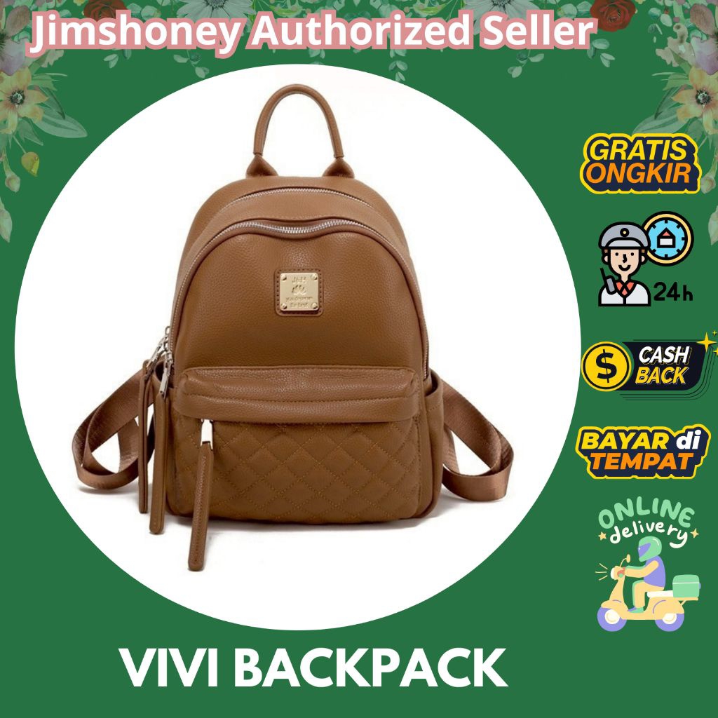 JIMS HONEY VIVI BACKPACK tas gendong wanita ransel mini anti air muat ipad sekolah hangout mall