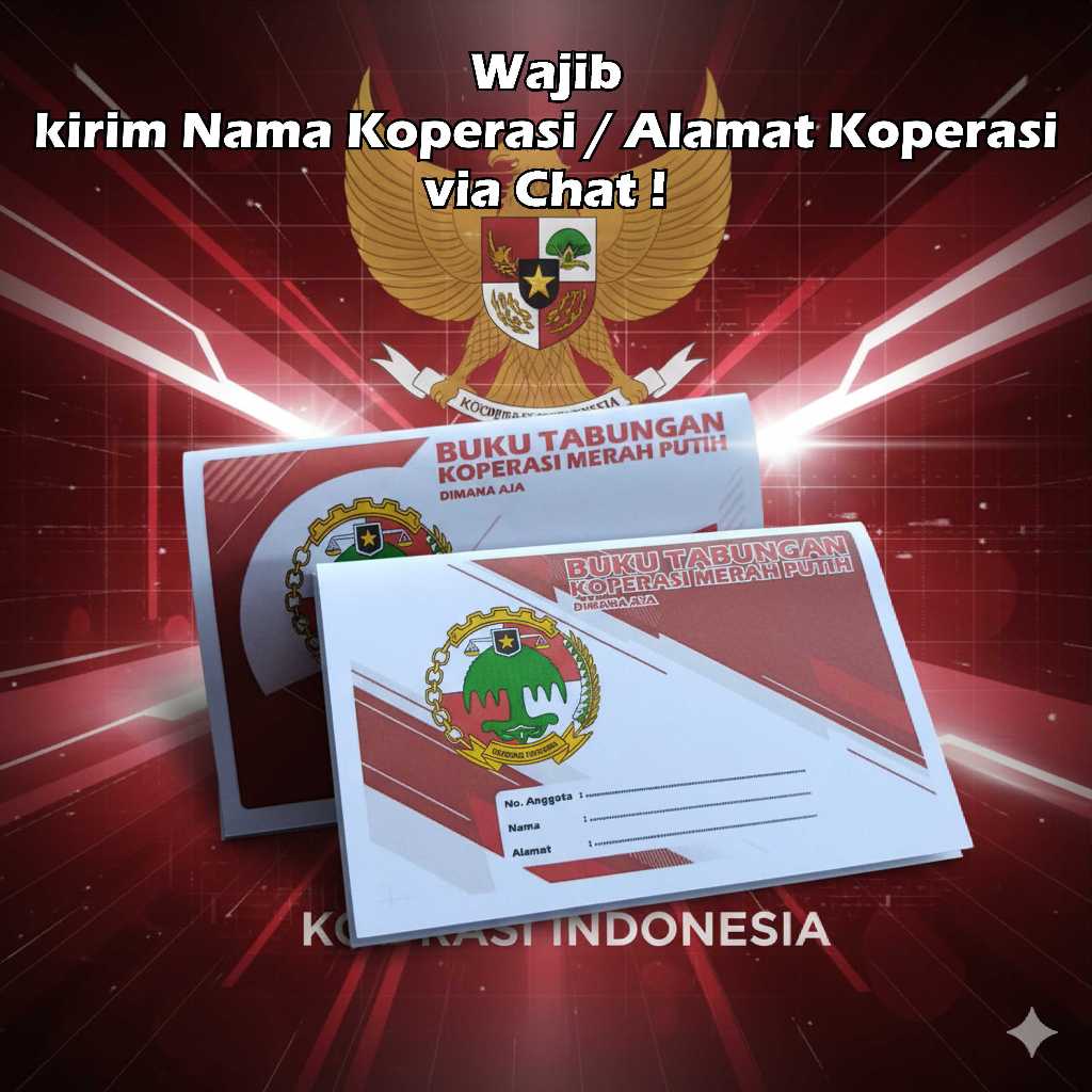 Custom Cover - Buku Tabungan Koperasi Merah Putih - Isi 28 Halaman