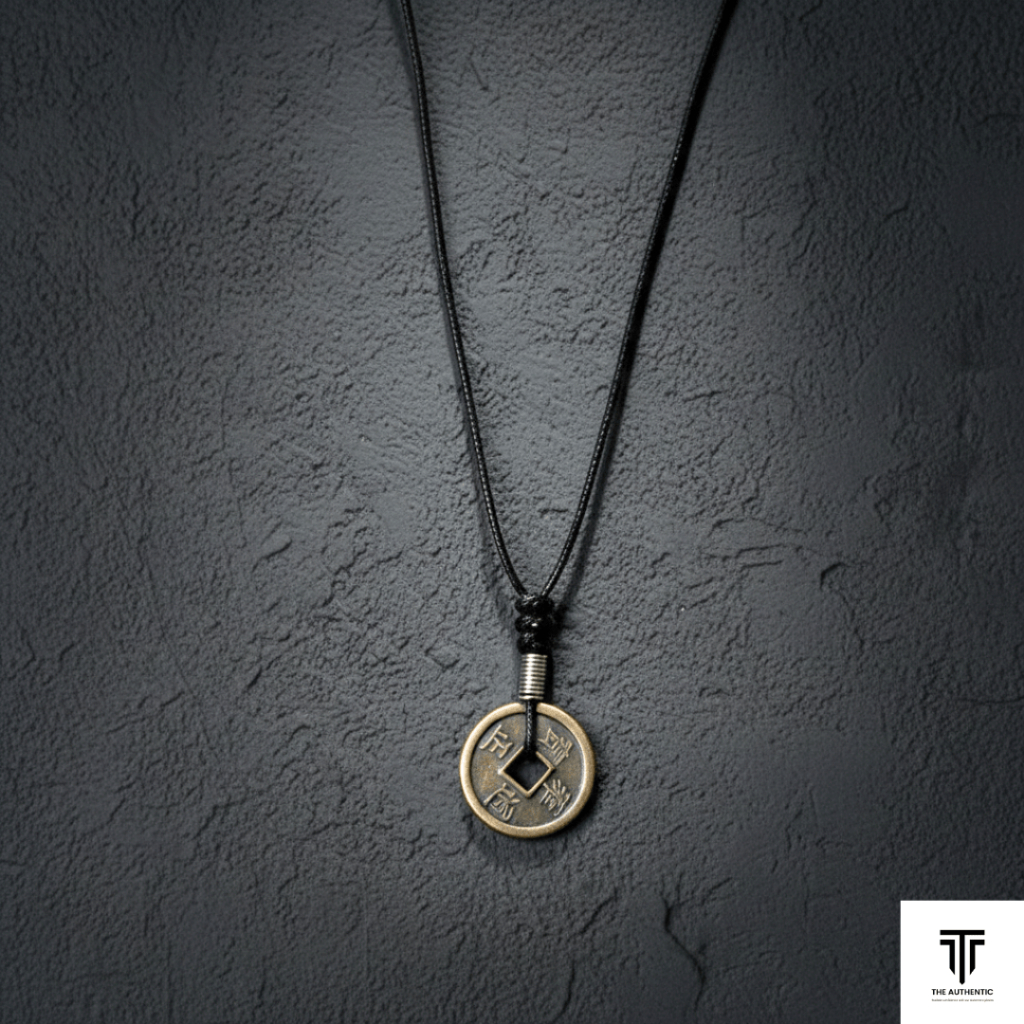 Kalung Tali Bandul Koin Cina LOGAM PREMIUM. Kalung Koin Cina. Kalung Pria dan Wanita