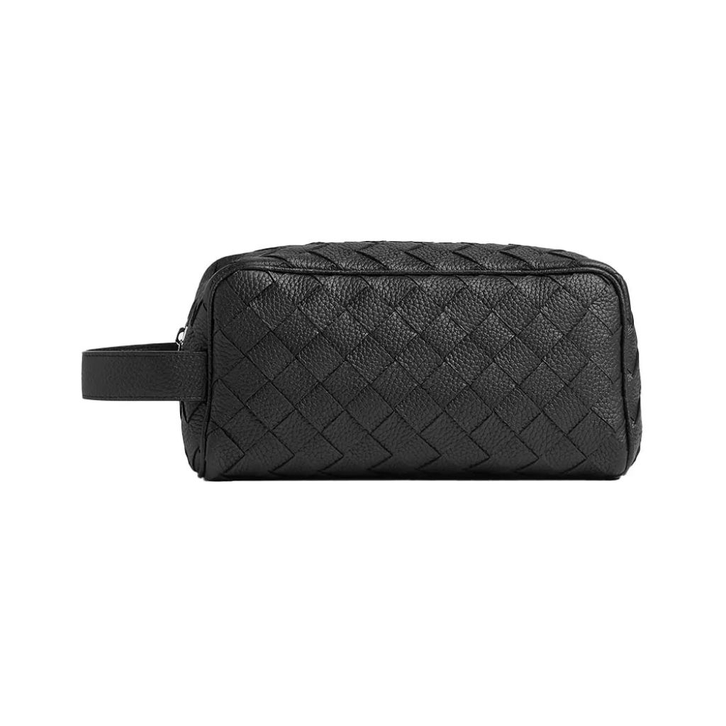 Bottega VenetaIntrecciato Grained Travel Pouch Black
Men