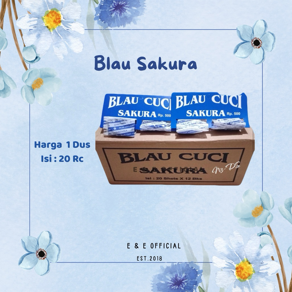 [ 1 KARTON ] BLAU SAKURA / BLAU CUCI SAKURA / BLAU CUCI BAJU / BLAO CUCI