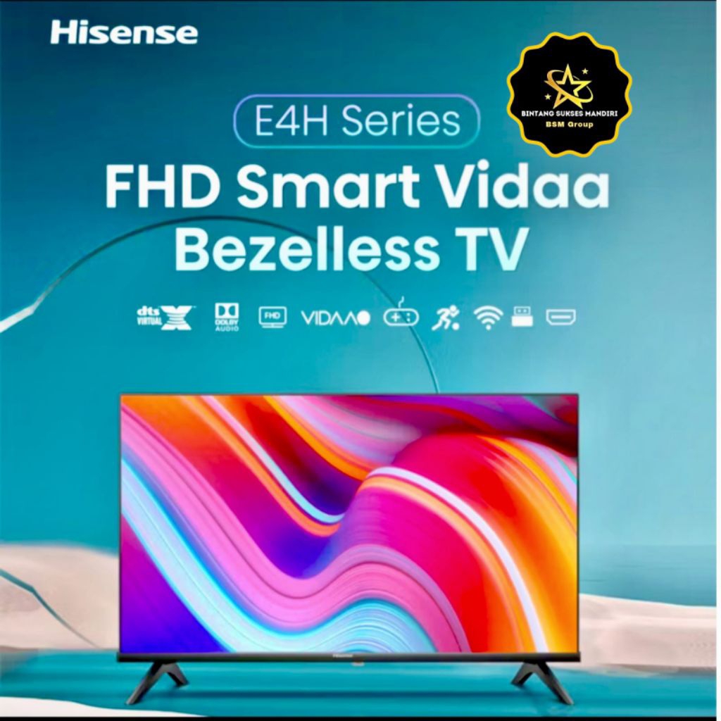 Hisense TV 32 Inch | HD VIDAA Smart TV | Bezelles Design | Dolby Audio | Full HD